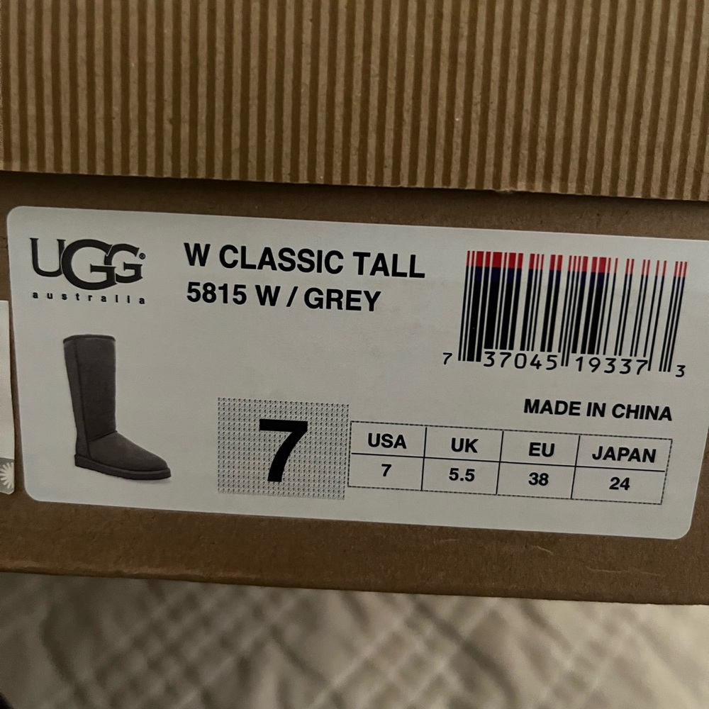 Brand New In Box Ugg Classic Tall Grey; size 7 - Picture 5 of 7
